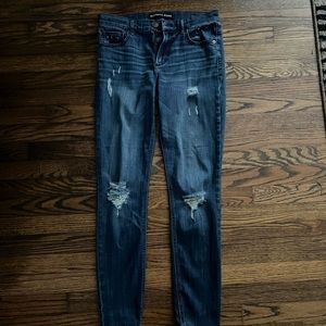 Express Distressed Skinny Jeans